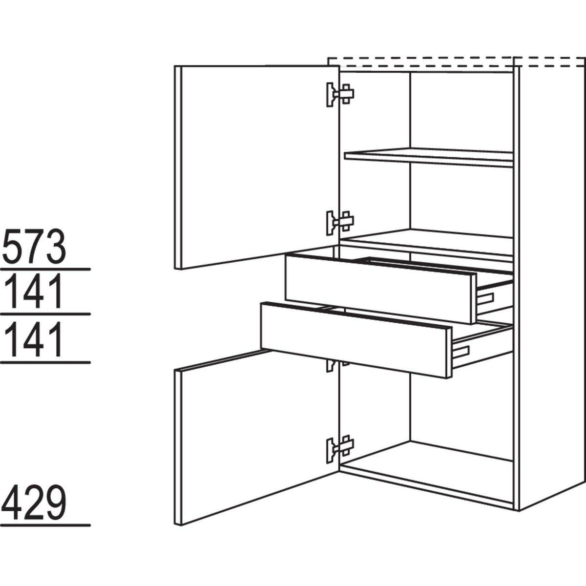 Nobilia Highboard HBB2S60-130 67953