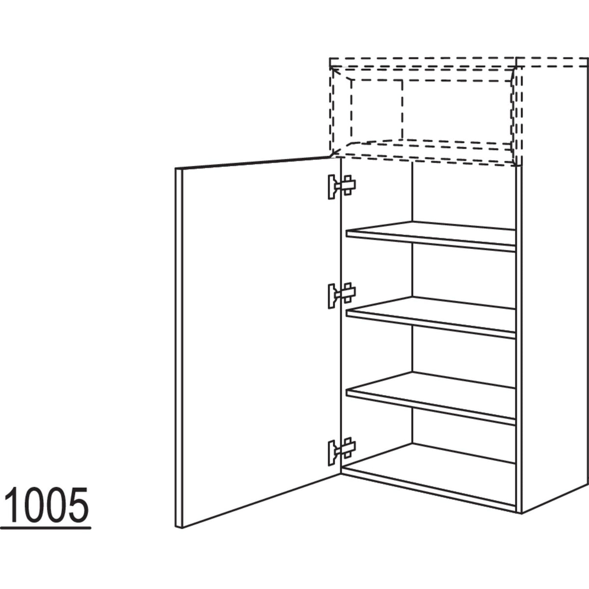 Nobilia Highboard fuer Regaleinsatz Case HBBC45-130 67957