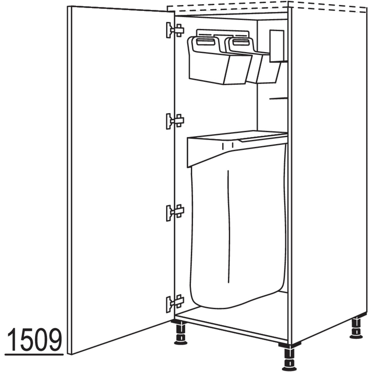 nobilia Highboard mit Ordnungssystem Laundry-Area HOSF50 21503