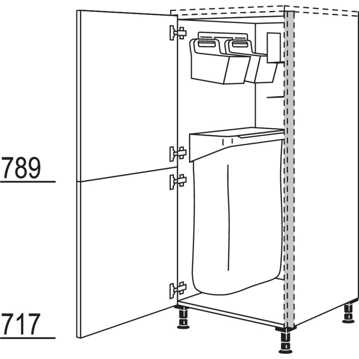 Nobilia Highboard mit Ordnungssystem Laundry-Area NHSOS60 56580