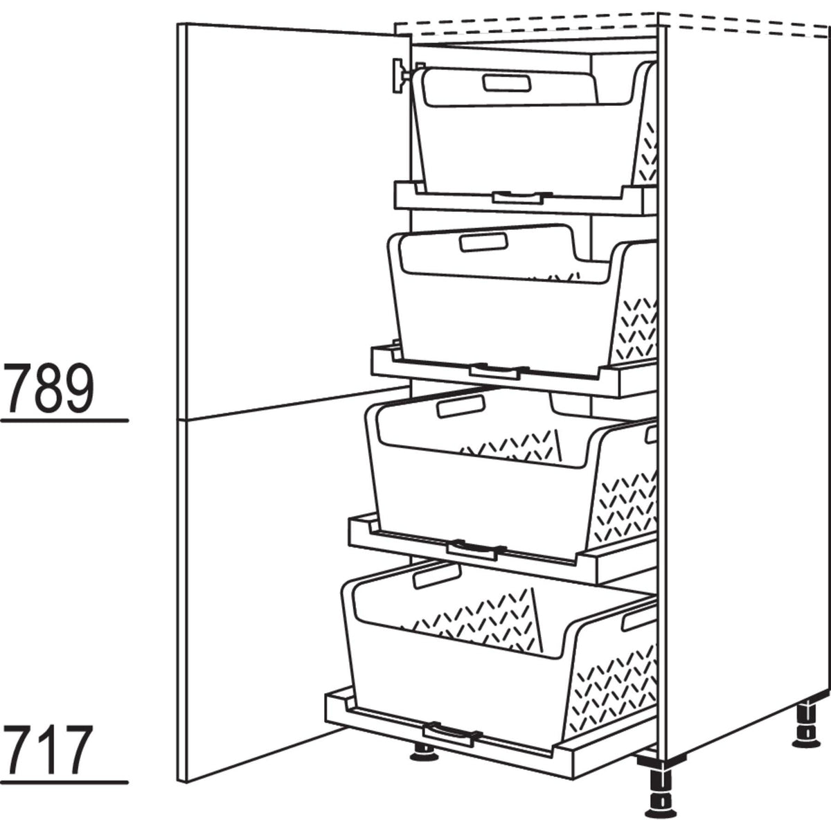 Nobilia Highboard mit Waeschekorb-Tablar Laundry-Area HDWTAB60 27569