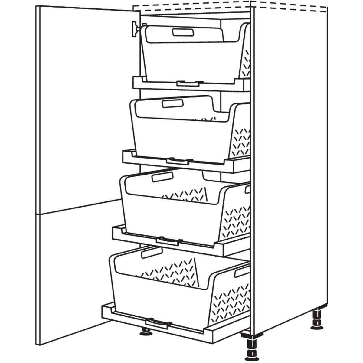 Nobilia Highboard mit Waeschekorb-Tablar Laundry-Area HWTAB60 21569