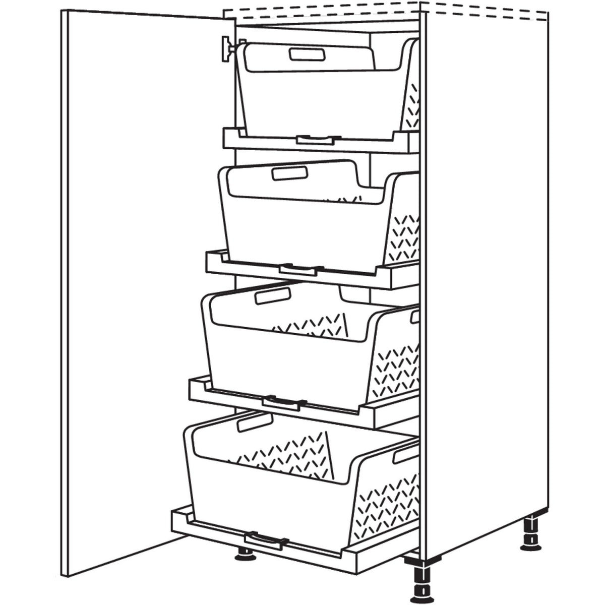 nobilia Highboard mit Waeschekorb-Tablar Laundry-Area HWTABF60 21530