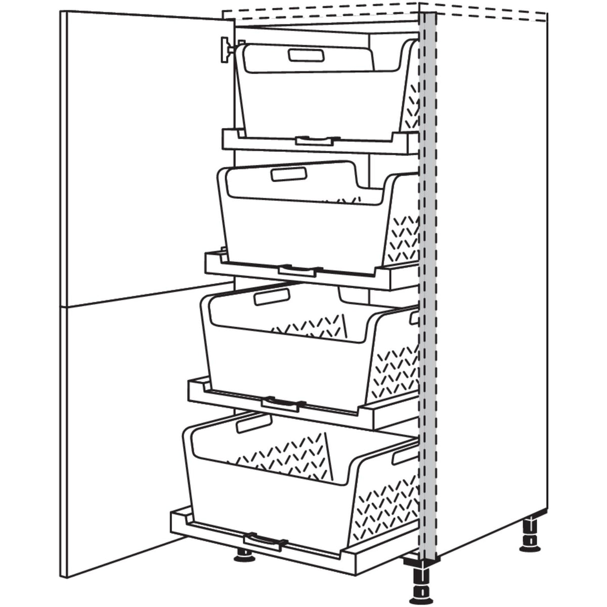 Nobilia Highboard mit Waeschekorb-Tablar Laundry-Area NHSWTAB60 55567