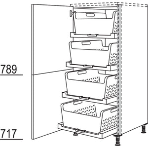 Nobilia Highboard mit Waeschekorb-Tablar Laundry-Area NHSWTAB60 55567