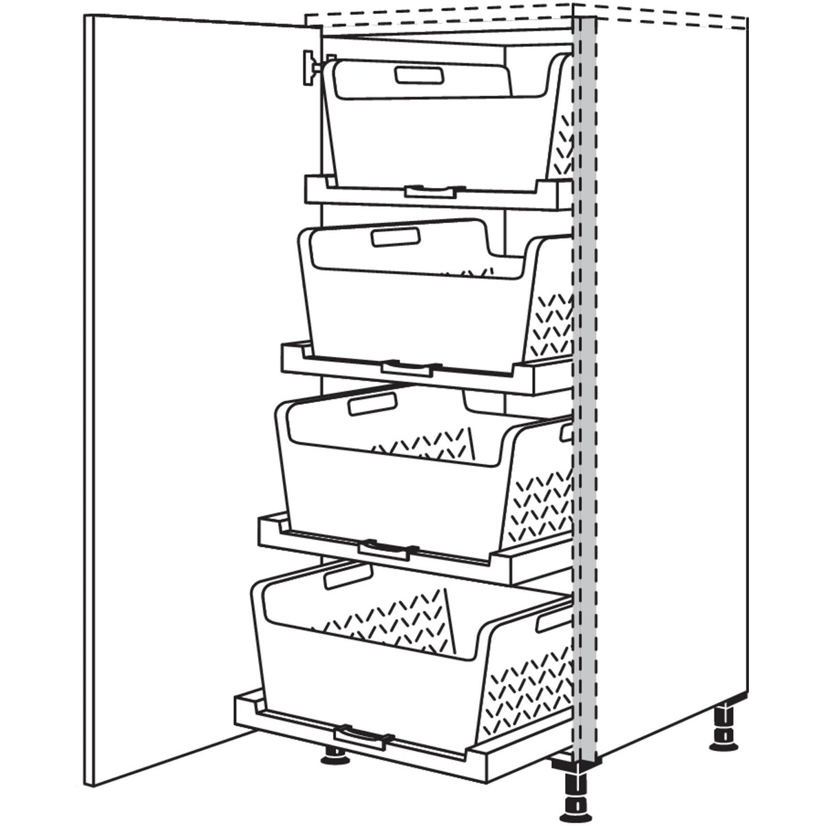 nobilia Highboard mit Waeschekorb-Tablar Laundry-Area NHSWTABF60 56700