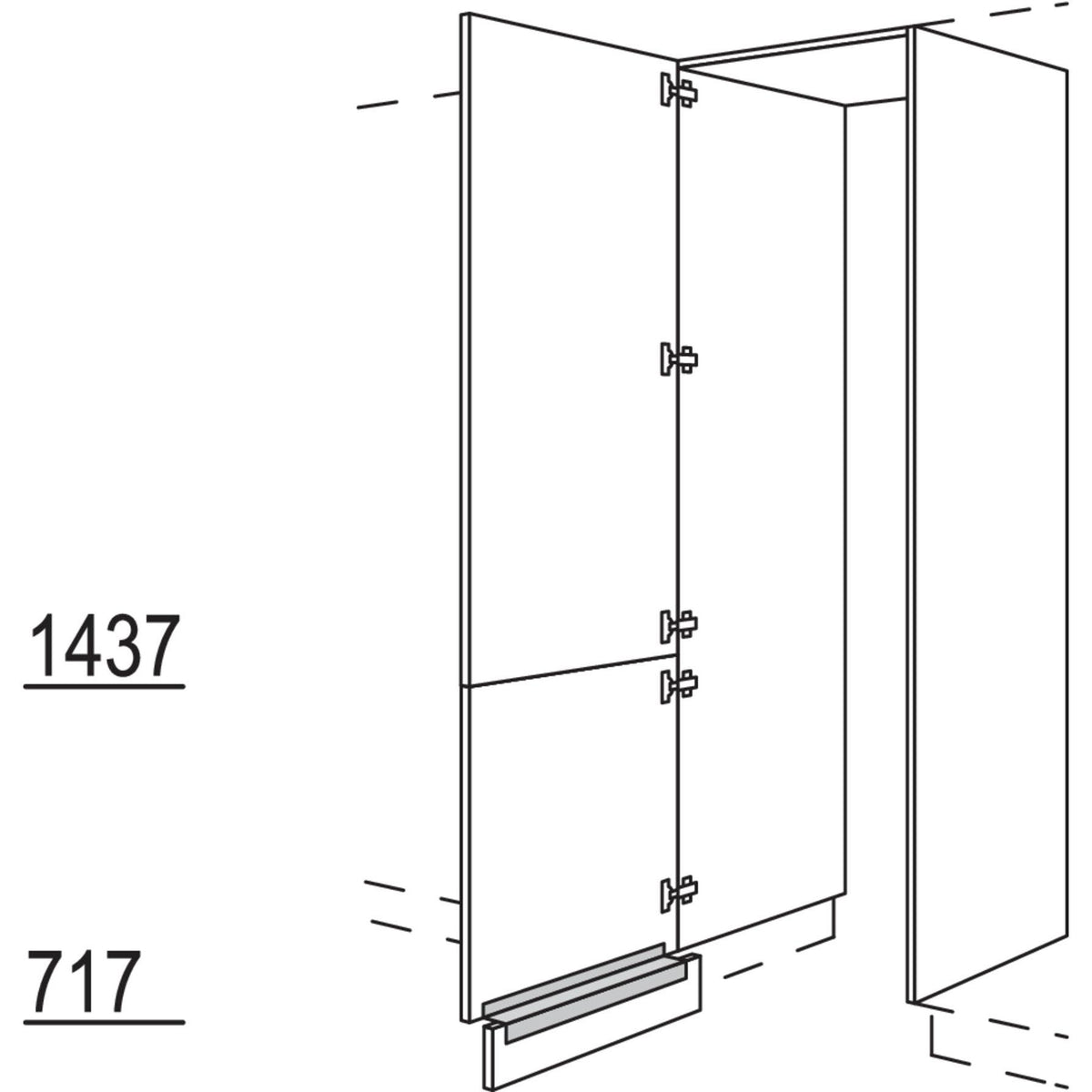 Nobilia Hochschrank-Durchgangstür HDWDT100-3 56668