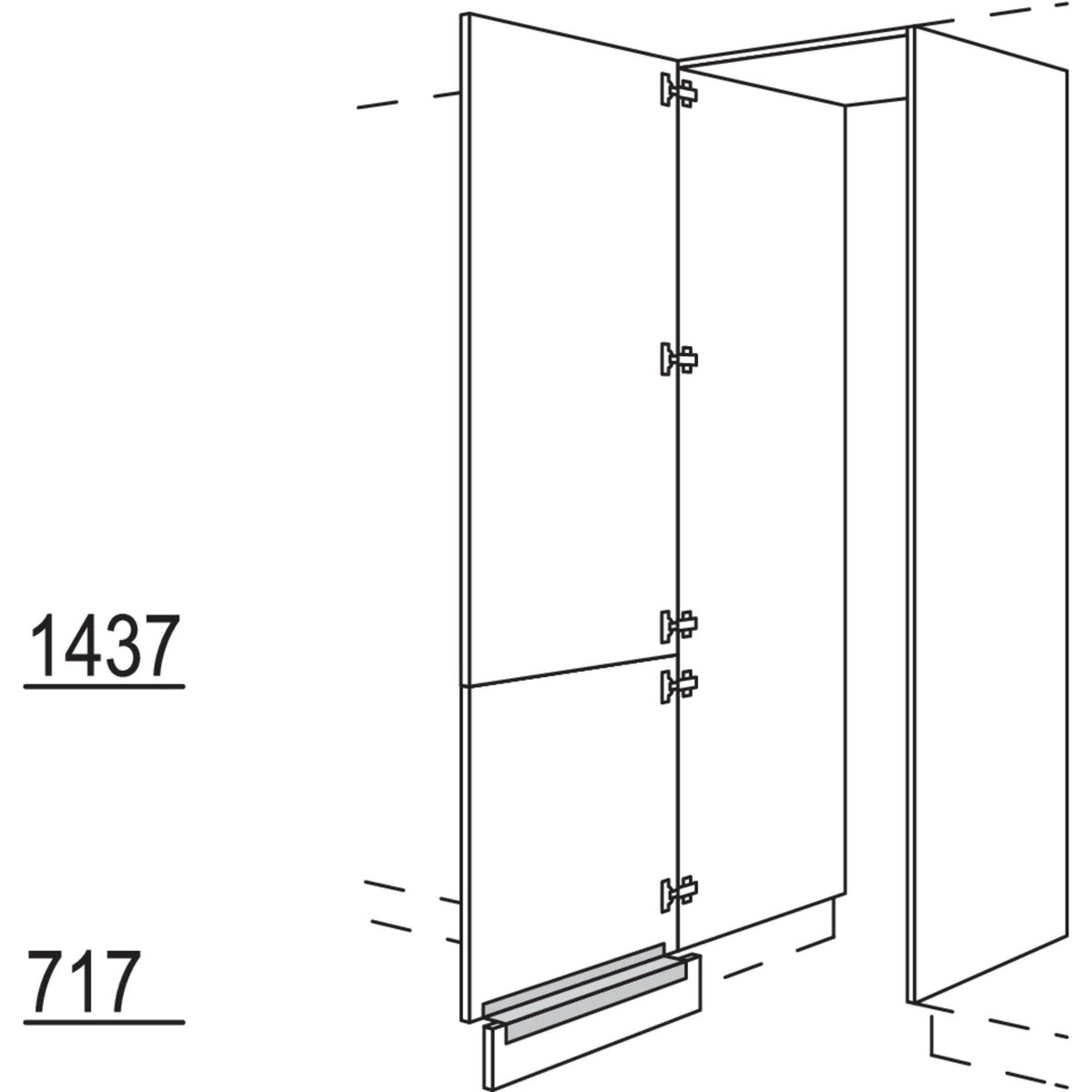 Nobilia Hochschrank-Durchgangstuer HDWDT60-3 56666