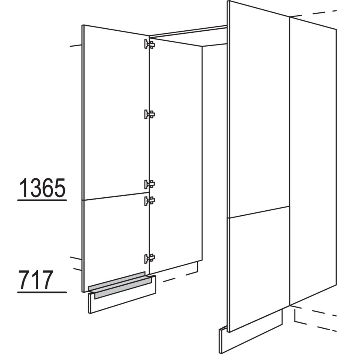 Nobilia Hochschrank-Durchgangstuer HDWDT80-2 56647