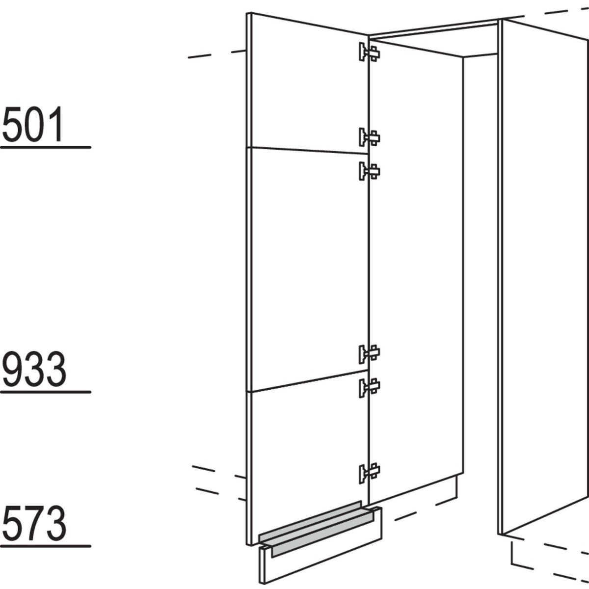 Nobilia Hochschrank-Durchgangstuer HWDT60-1 56621