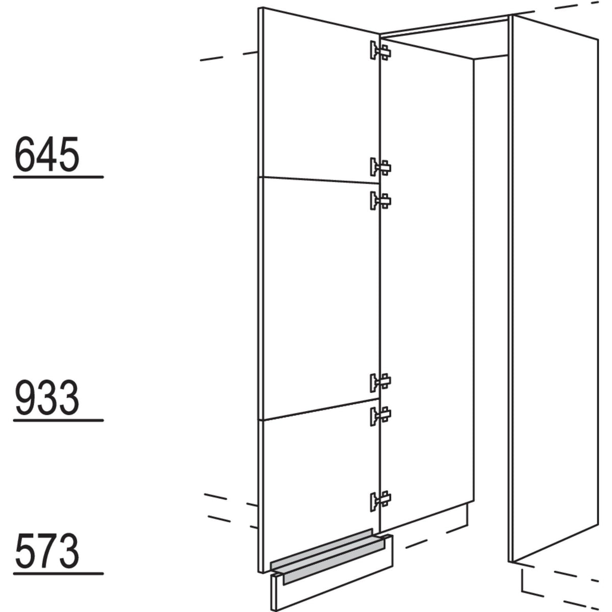 Nobilia Hochschrank-Durchgangstür HWDT100-3 56663