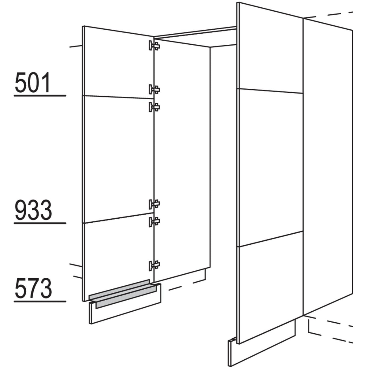 Nobilia Hochschrank-Durchgangstuer HWDT80-1 56622