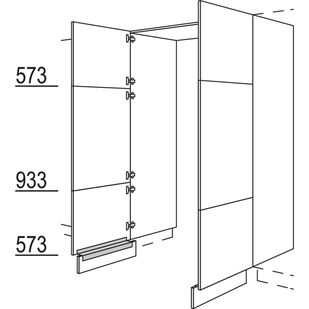 Nobilia Hochschrank-Durchgangstuer HWDT80-2 56642