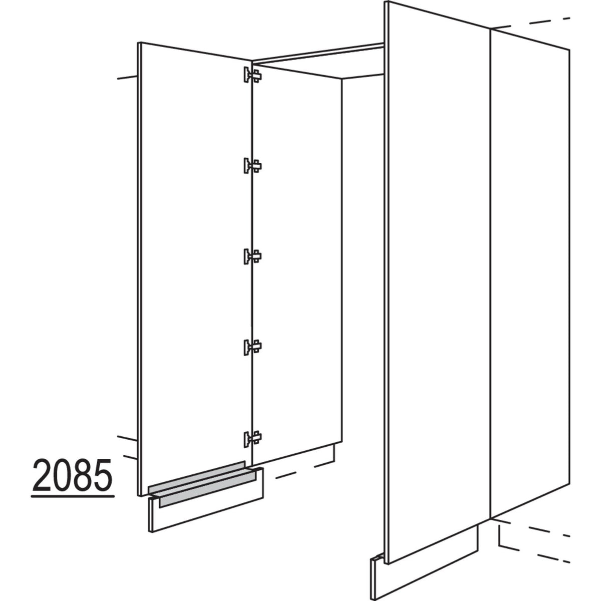nobilia Hochschrank-Durchgangstuer HWDTF80-2 56614
