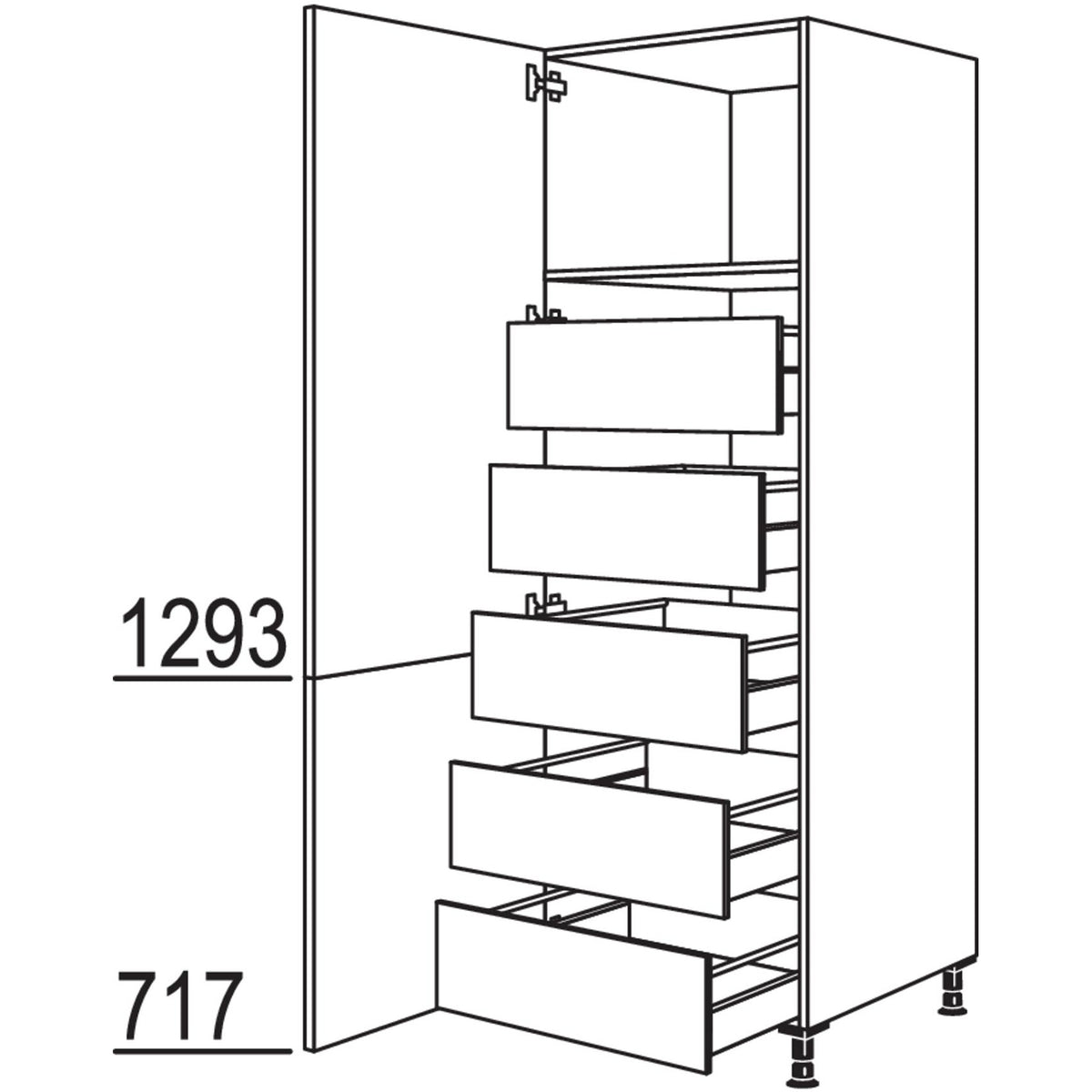 nobilia Hochschrank HDI60-1 24054