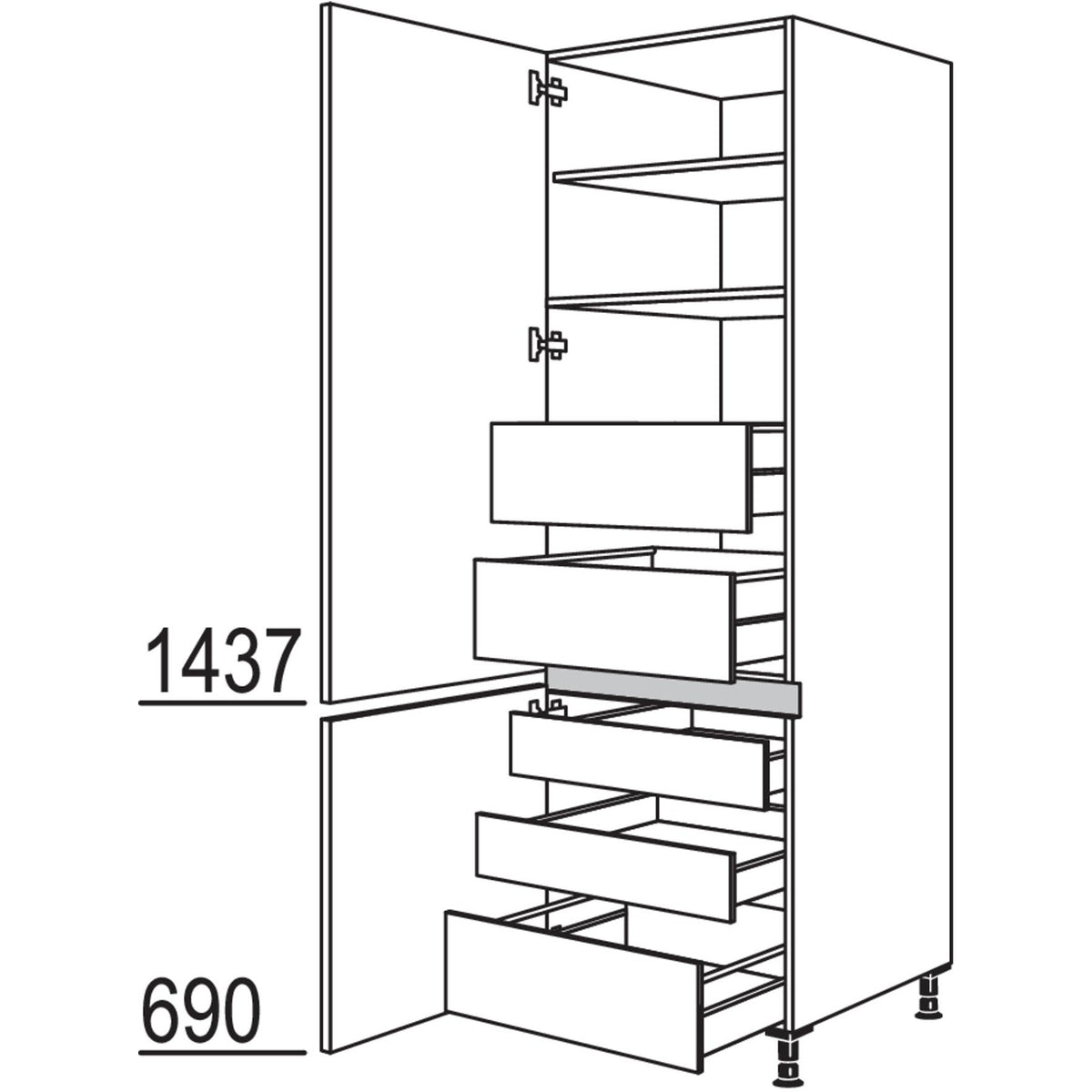 nobilia Hochschrank NHI60-3 47134
