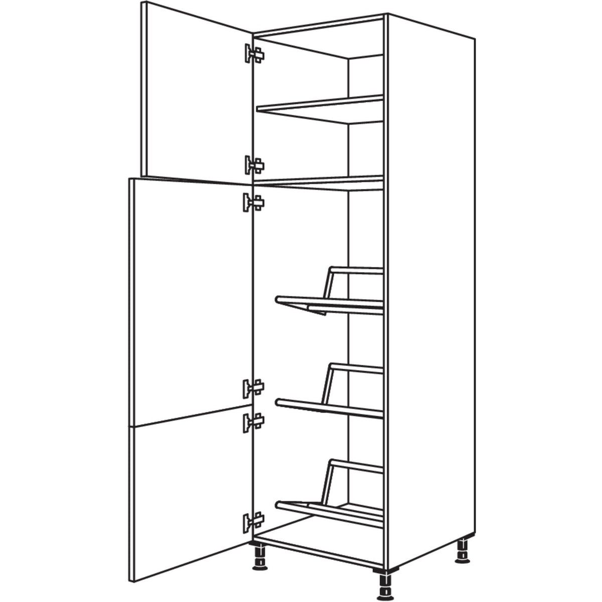 Nobilia Hochschrank fuer Getraenkekisten HGTK60-3 45076