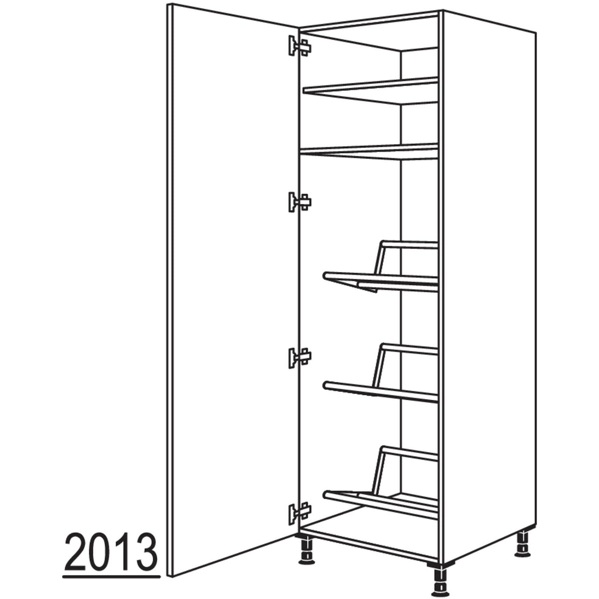 nobilia Hochschrank fuer Getraenkekisten HGTKF60-1 24075