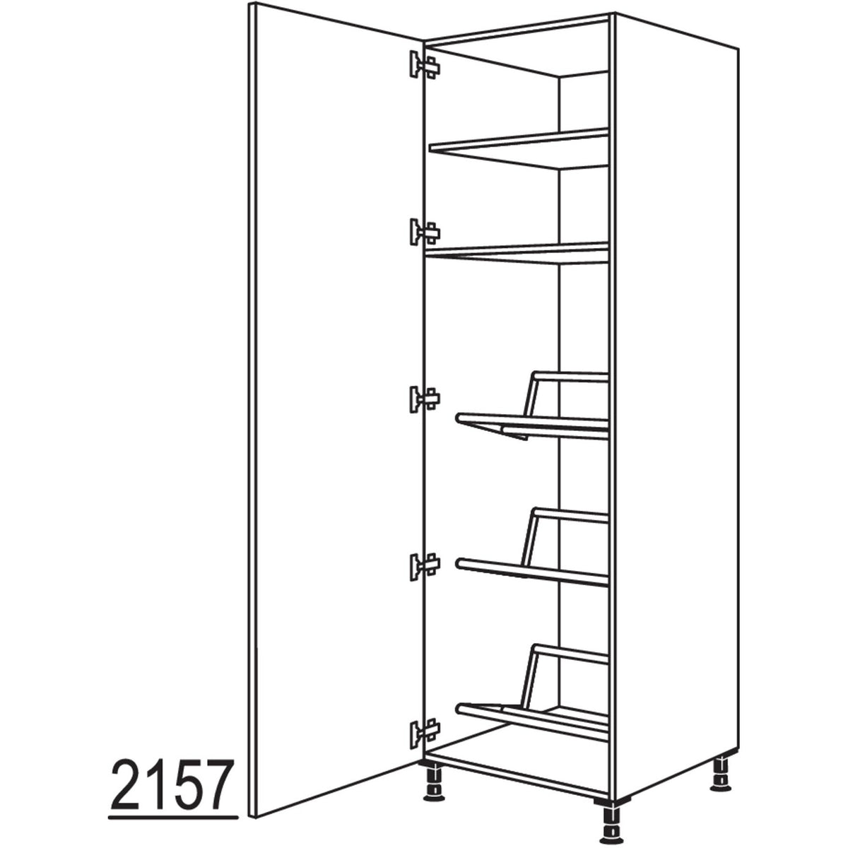 nobilia Hochschrank fuer Getraenkekisten HGTKF60-3 43055