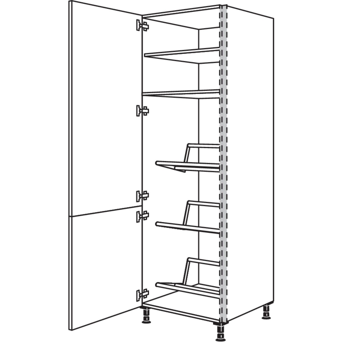 Nobilia Hochschrank fuer Getraenkekisten NHSGTK60-2 36193