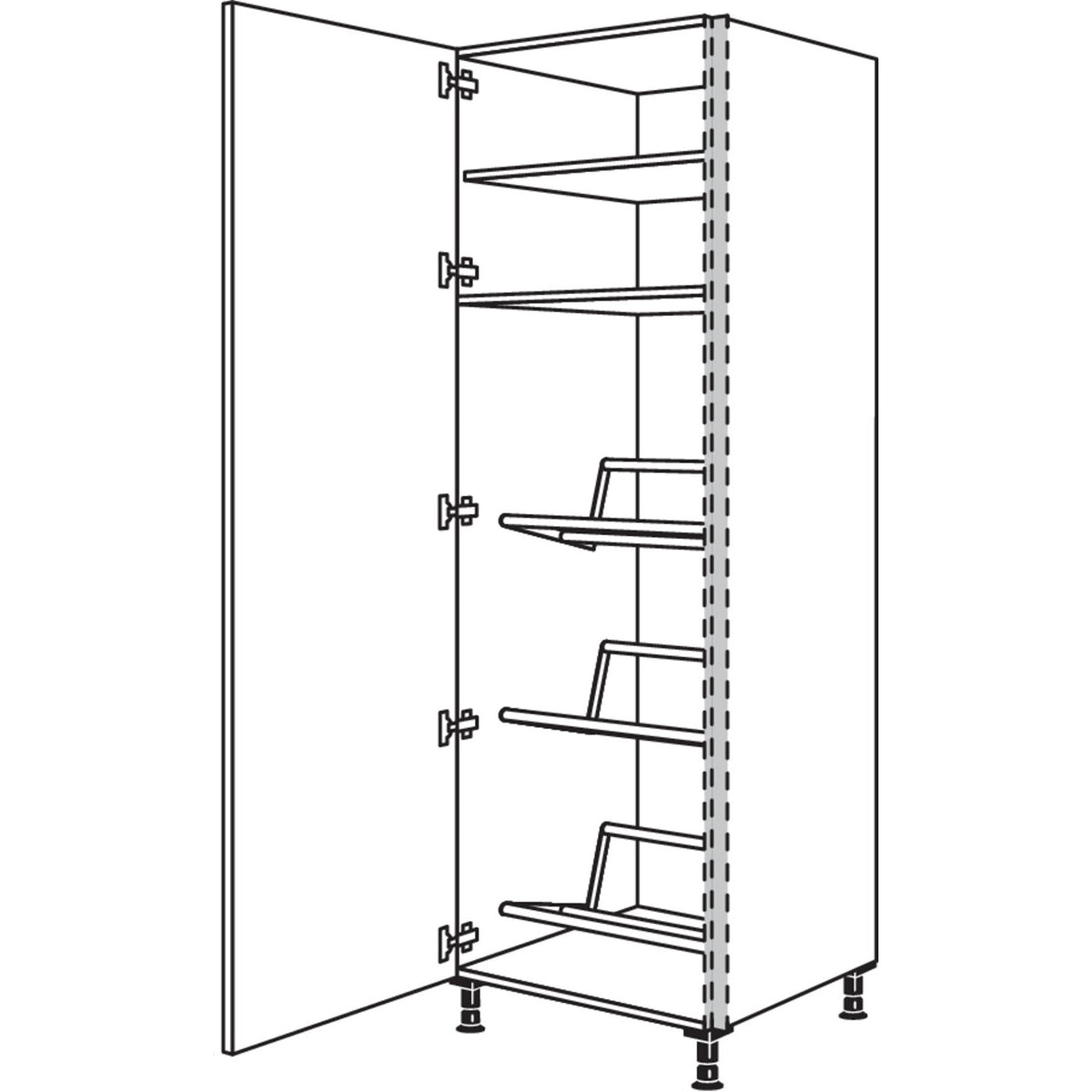nobilia Hochschrank fuer Getraenkekisten NHSGTKF60-2 36173