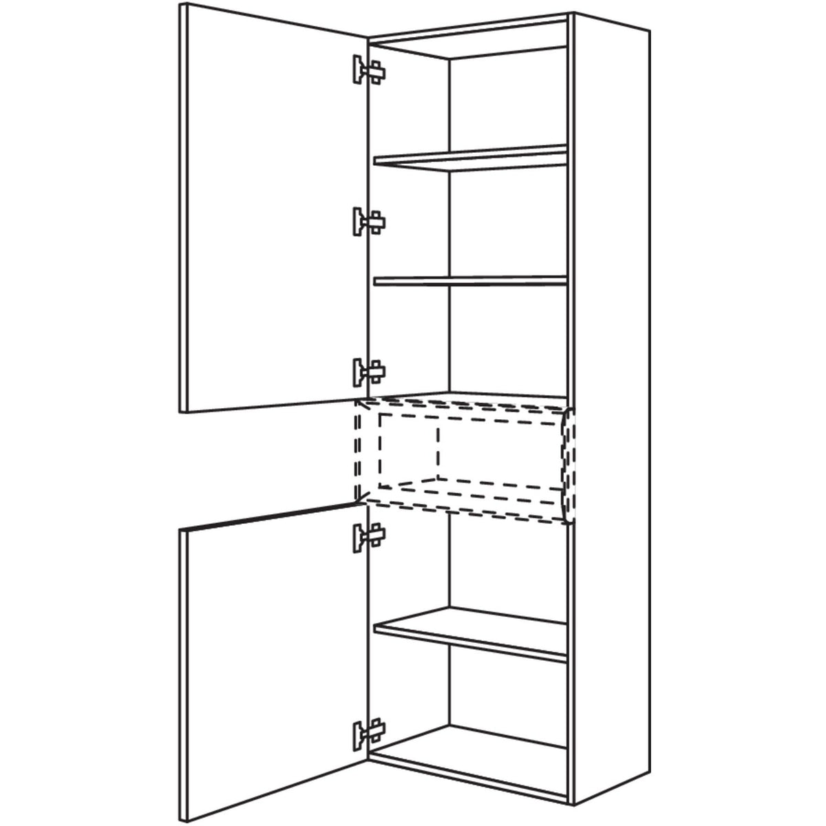 Nobilia Hochschrank fuer Regaleinsatz Case HBCM60-202 67975