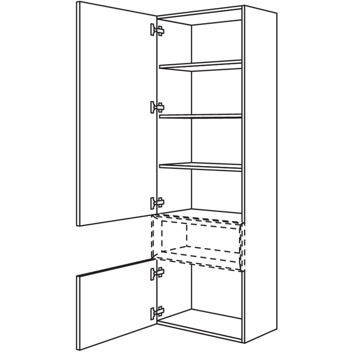 Nobilia Hochschrank fuer Regaleinsatz Case HBCU60-202 67980