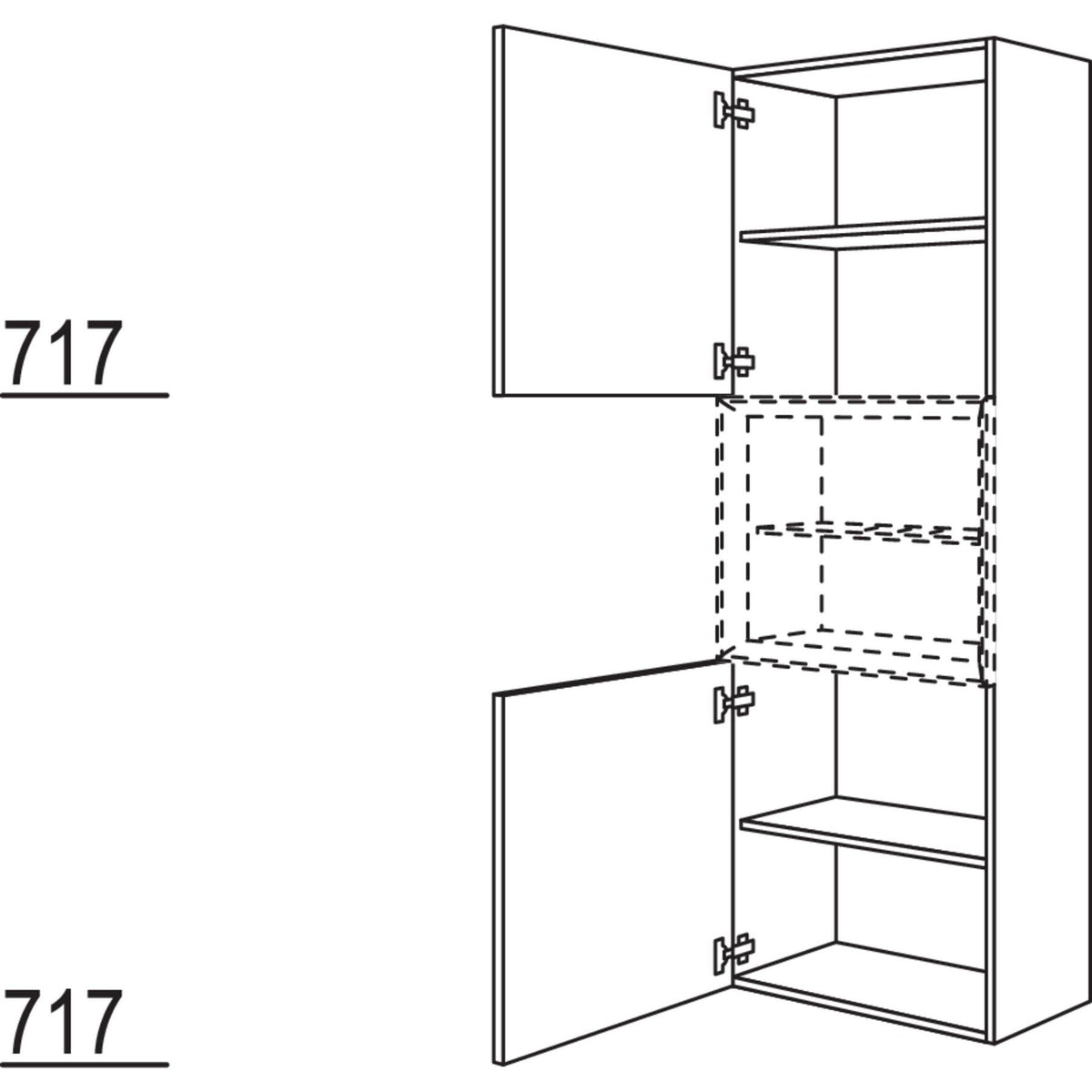 Nobilia Hochschrank fuer Regaleinsatz Case HBDCM50-202 67984