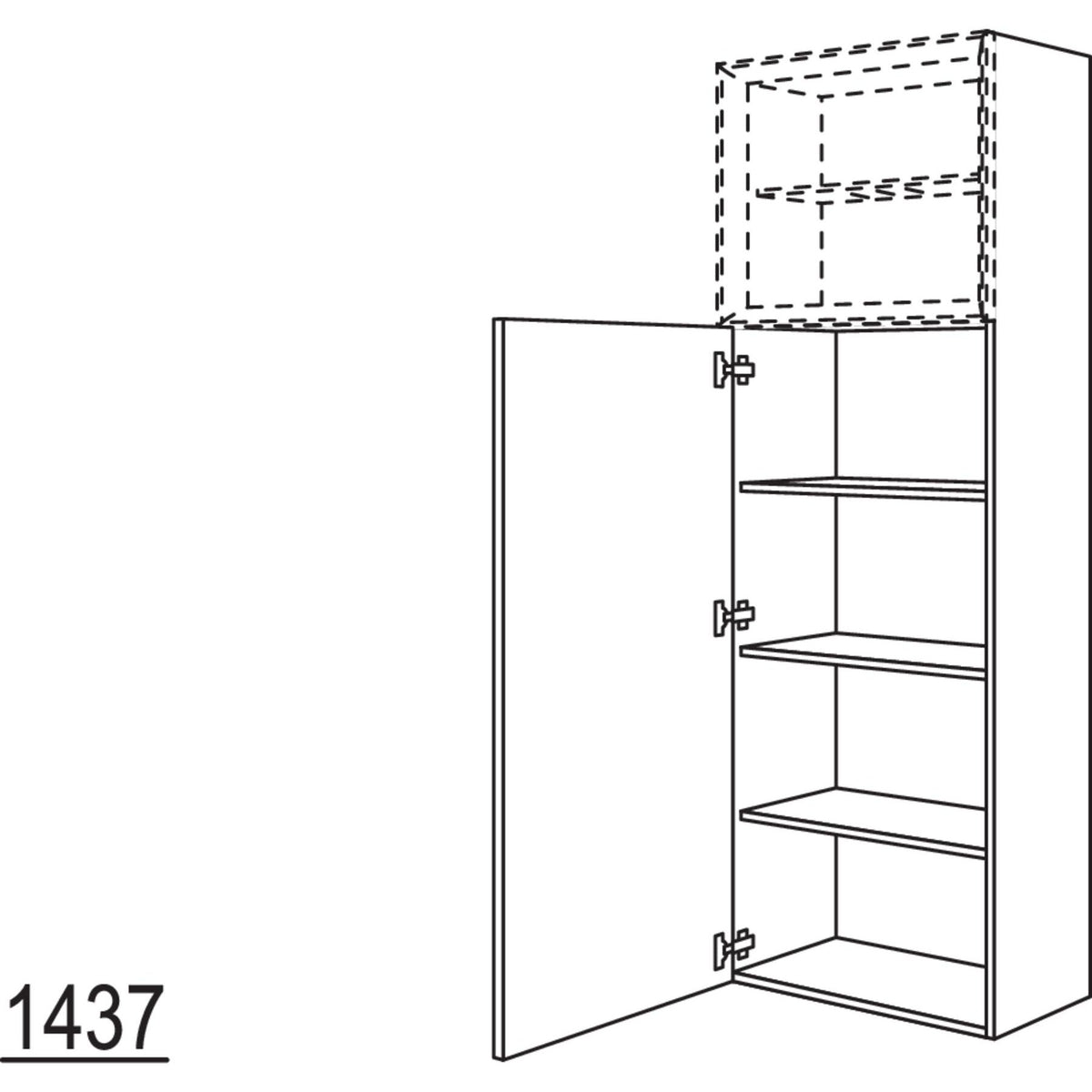 Nobilia Hochschrank fuer Regaleinsatz Case HBDCO60-202 67991