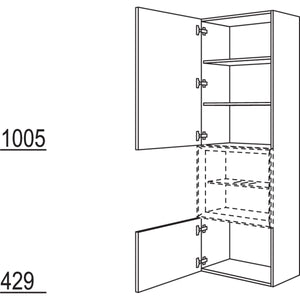 Nobilia Hochschrank fuer Regaleinsatz Case HBDCU45-202 67986