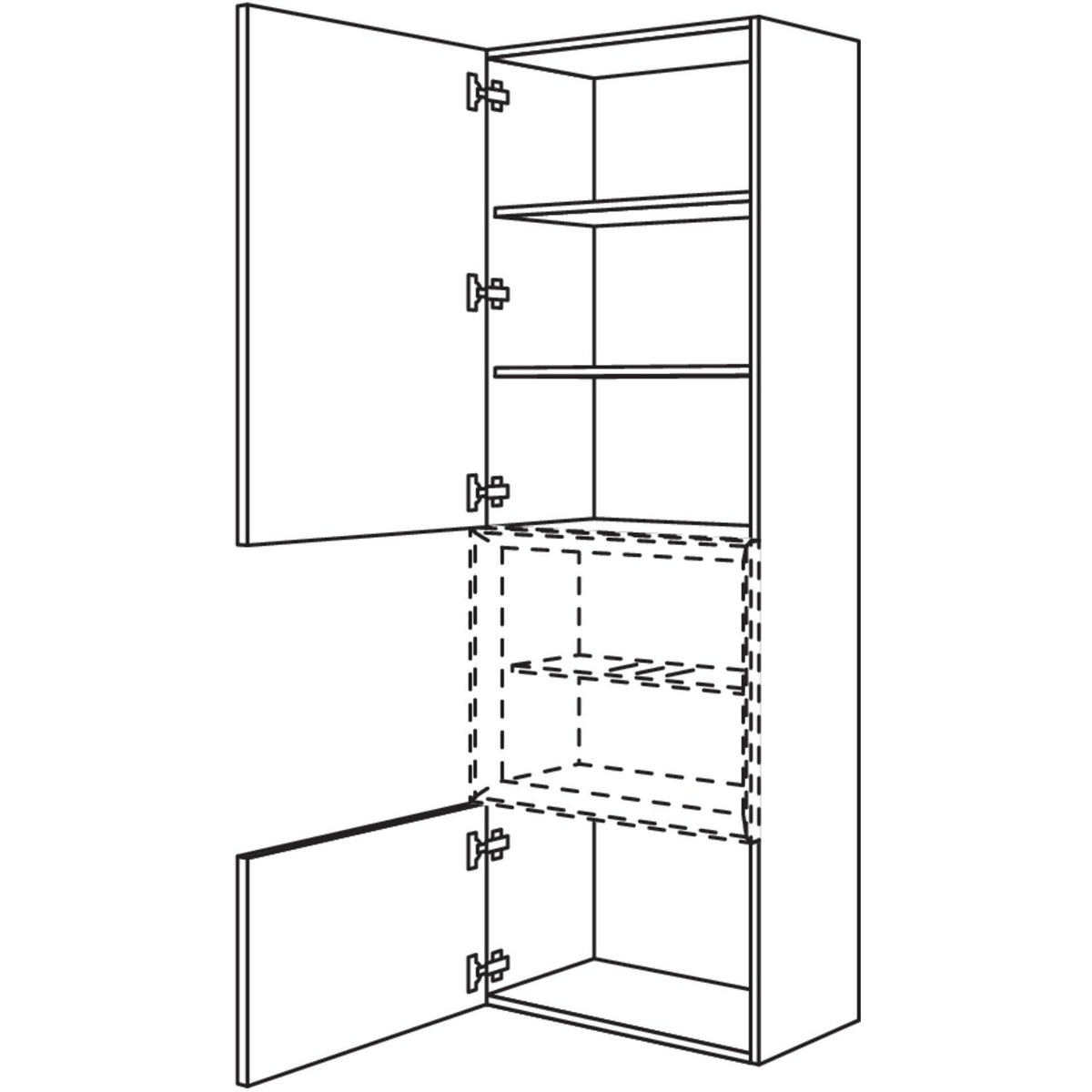 Nobilia Hochschrank fuer Regaleinsatz Case HBDCU45-202 67986