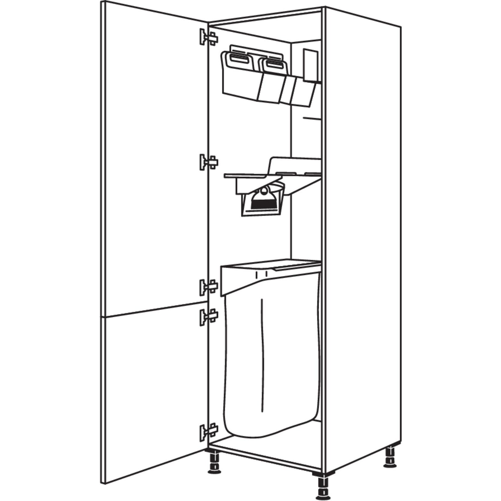 nobilia tall cabinet with organization system Laundry-Area HDOS50-2 50 cm