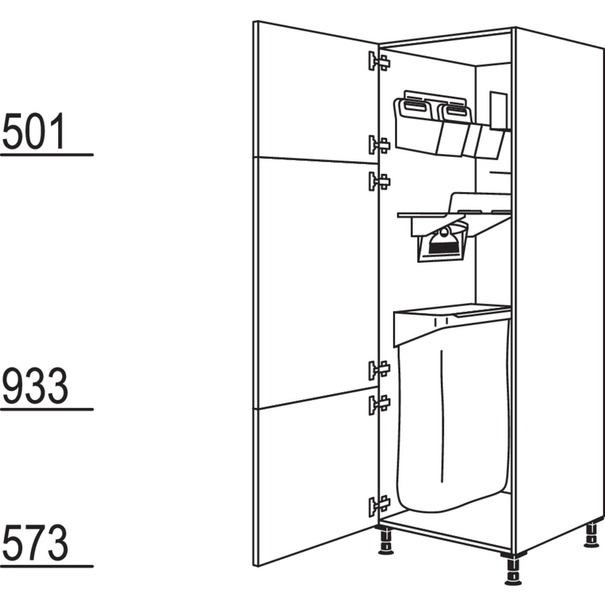 Nobilia Hochschrank mit Ordnungssystem Laundry-Area HOS50-1 24039
