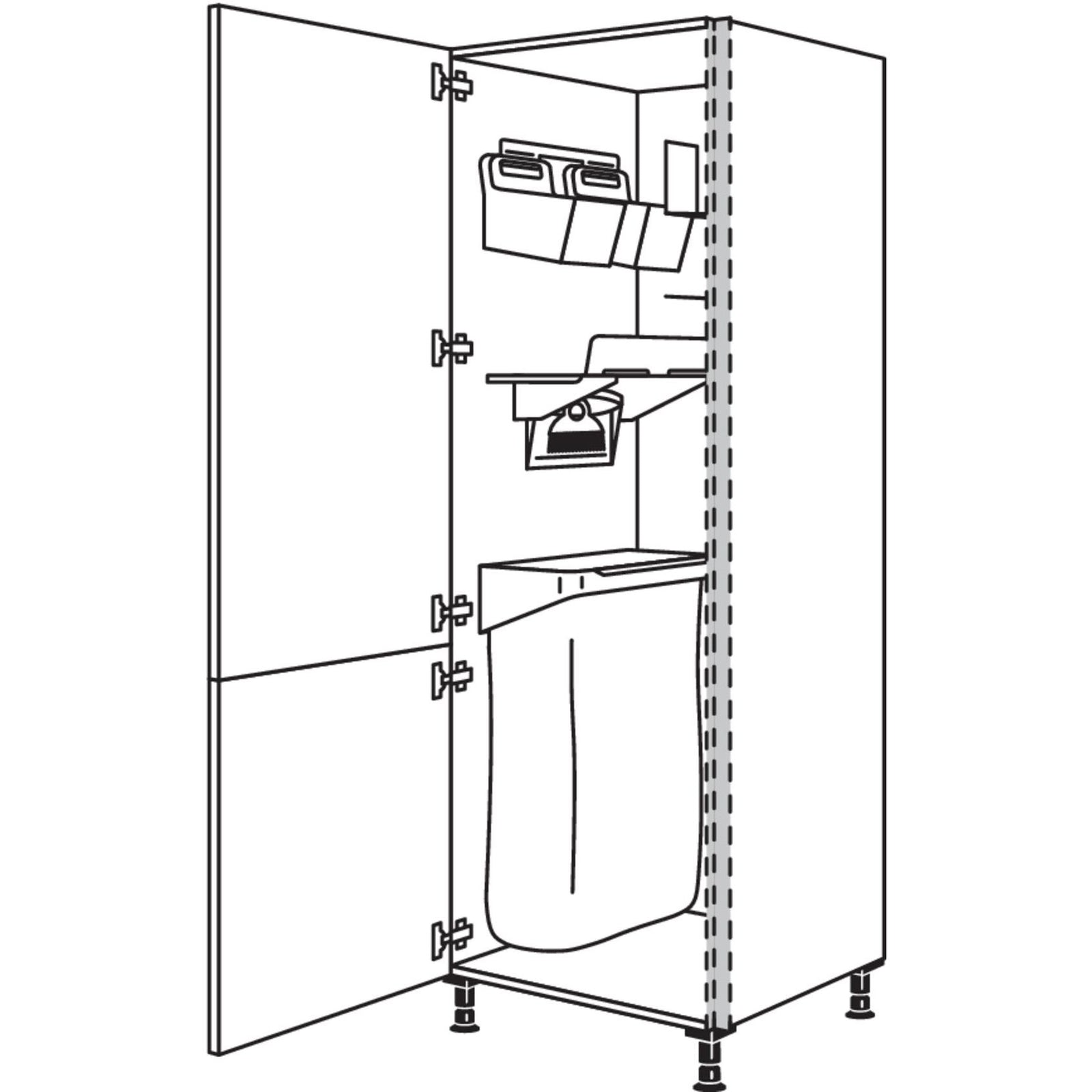 nobilia tall cabinet with organization system Laundry-Area NHSOS60-1 60 cm