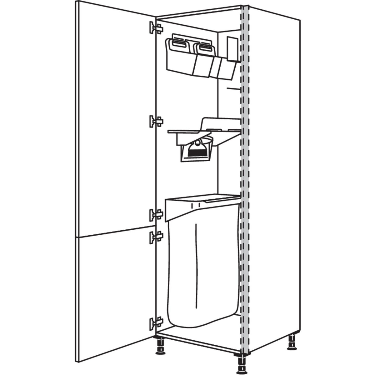 Nobilia Hochschrank mit Ordnungssystem Laundry-Area NHSOS60-2 35174