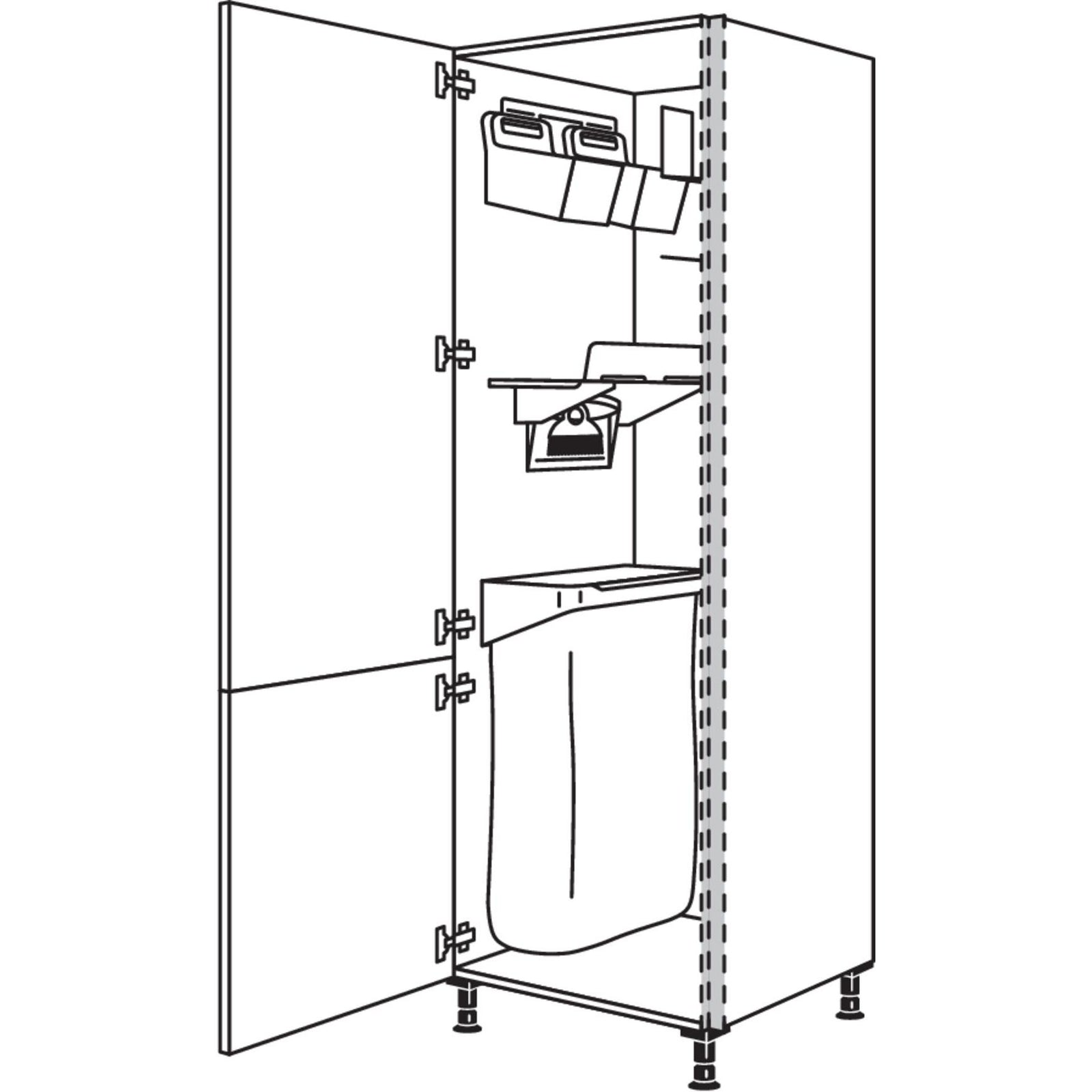 nobilia tall cabinet with organization system Laundry-Area NHSOS60-2 60 cm