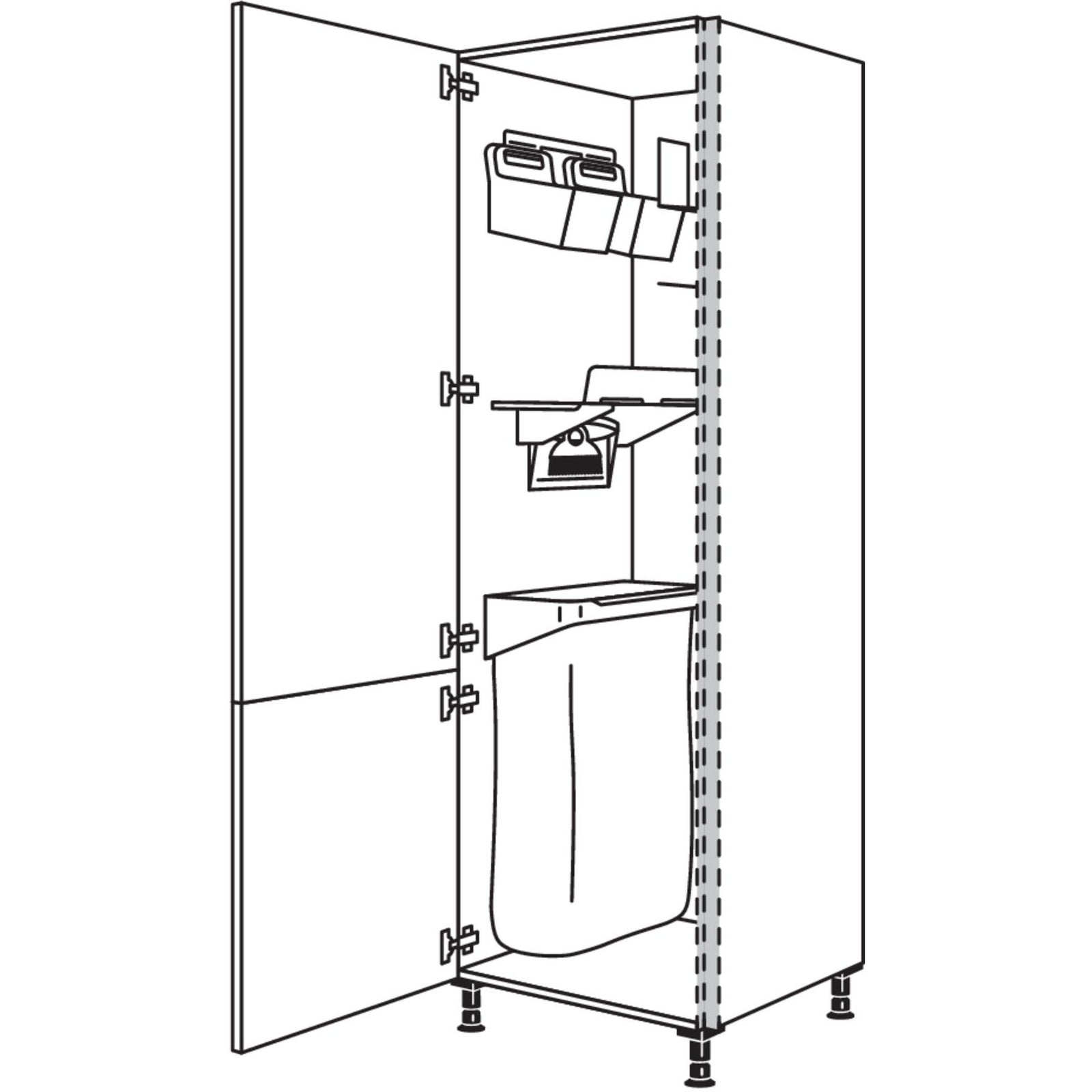 nobilia tall cabinet with organization system Laundry-Area NHSOS60-3 60 cm