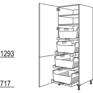 Nobilia Hochschrank mit Waeschekorb-Tablar Laundry-Area HDWTAB60-1 24062