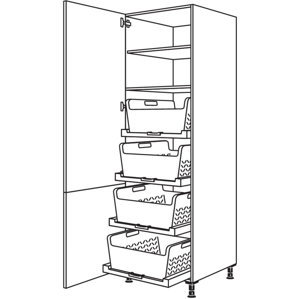 Nobilia Hochschrank mit Waeschekorb-Tablar Laundry-Area HDWTAB60-3 43062