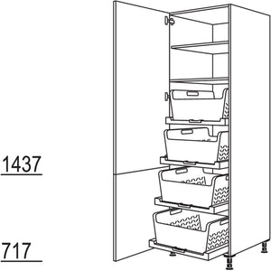 Nobilia Hochschrank mit Waeschekorb-Tablar Laundry-Area HDWTAB60-3 43062