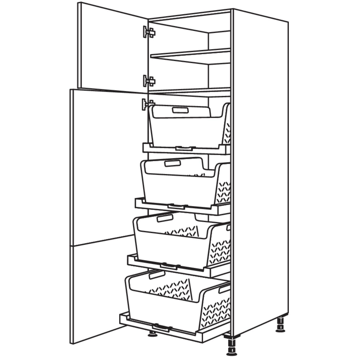 Nobilia Hochschrank mit Waeschekorb-Tablar Laundry-Area HWTAB60-1 24061