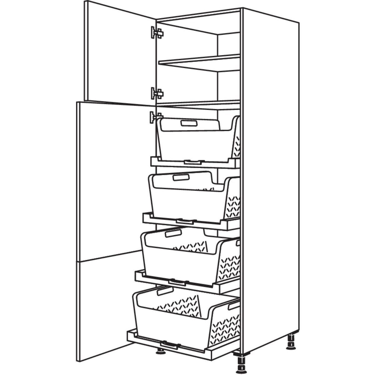 Nobilia Hochschrank mit Waeschekorb-Tablar Laundry-Area HWTAB60-2 35061