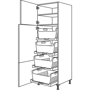 Nobilia Hochschrank mit Waeschekorb-Tablar Laundry-Area HWTAB60-2 35061