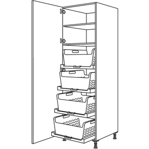 nobilia Hochschrank mit Waeschekorb-Tablar Laundry-Area HWTABF60-3 43067