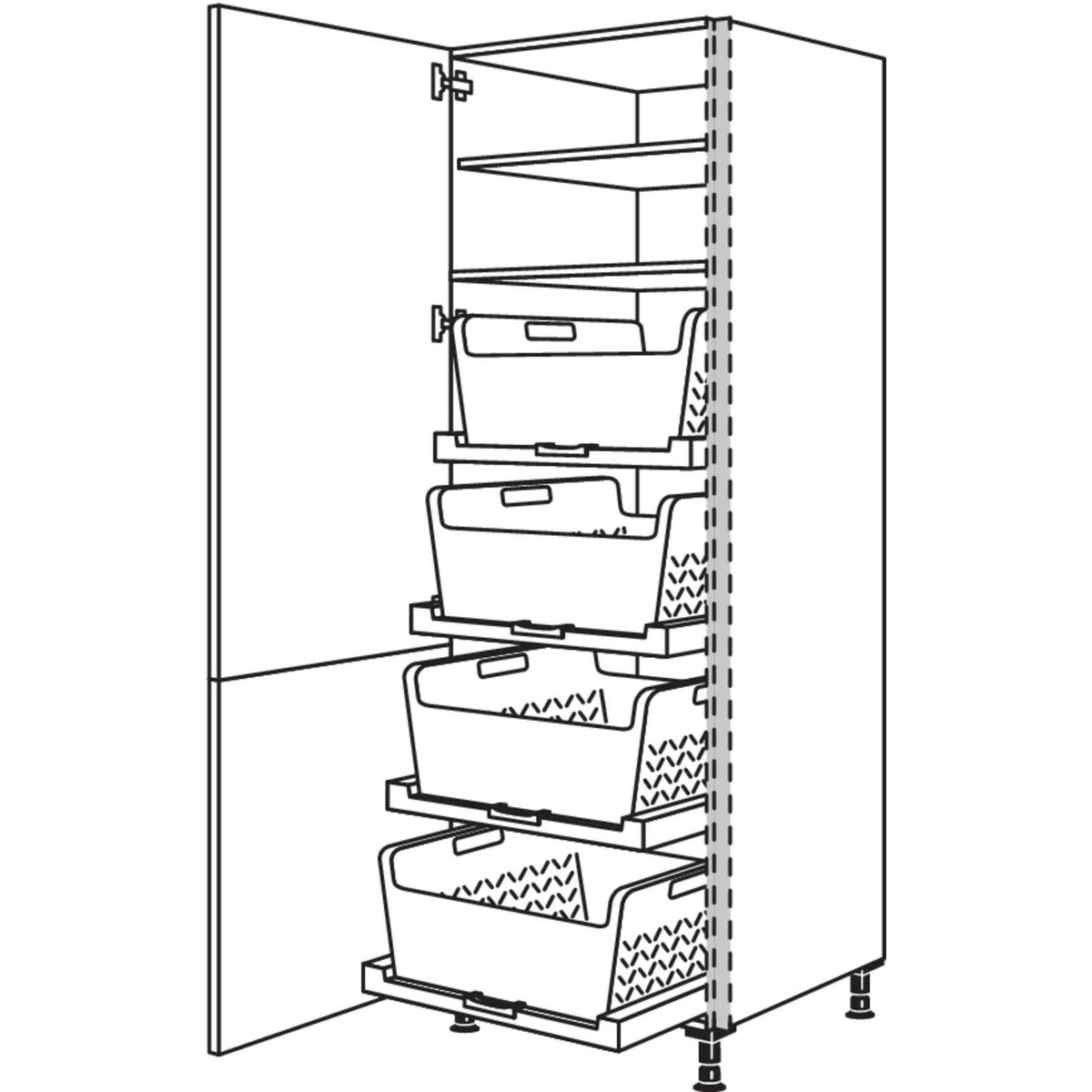 Nobilia Hochschrank mit Waeschekorb-Tablar Laundry-Area NHSWTAB60-1 21175