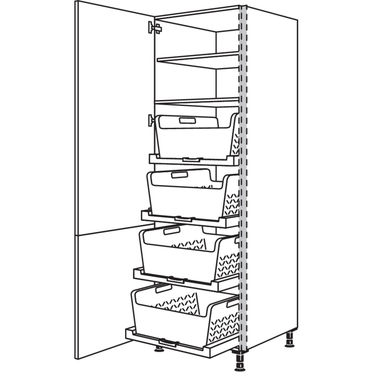 Nobilia Hochschrank mit Waeschekorb-Tablar Laundry-Area NHSWTAB60-2 36175