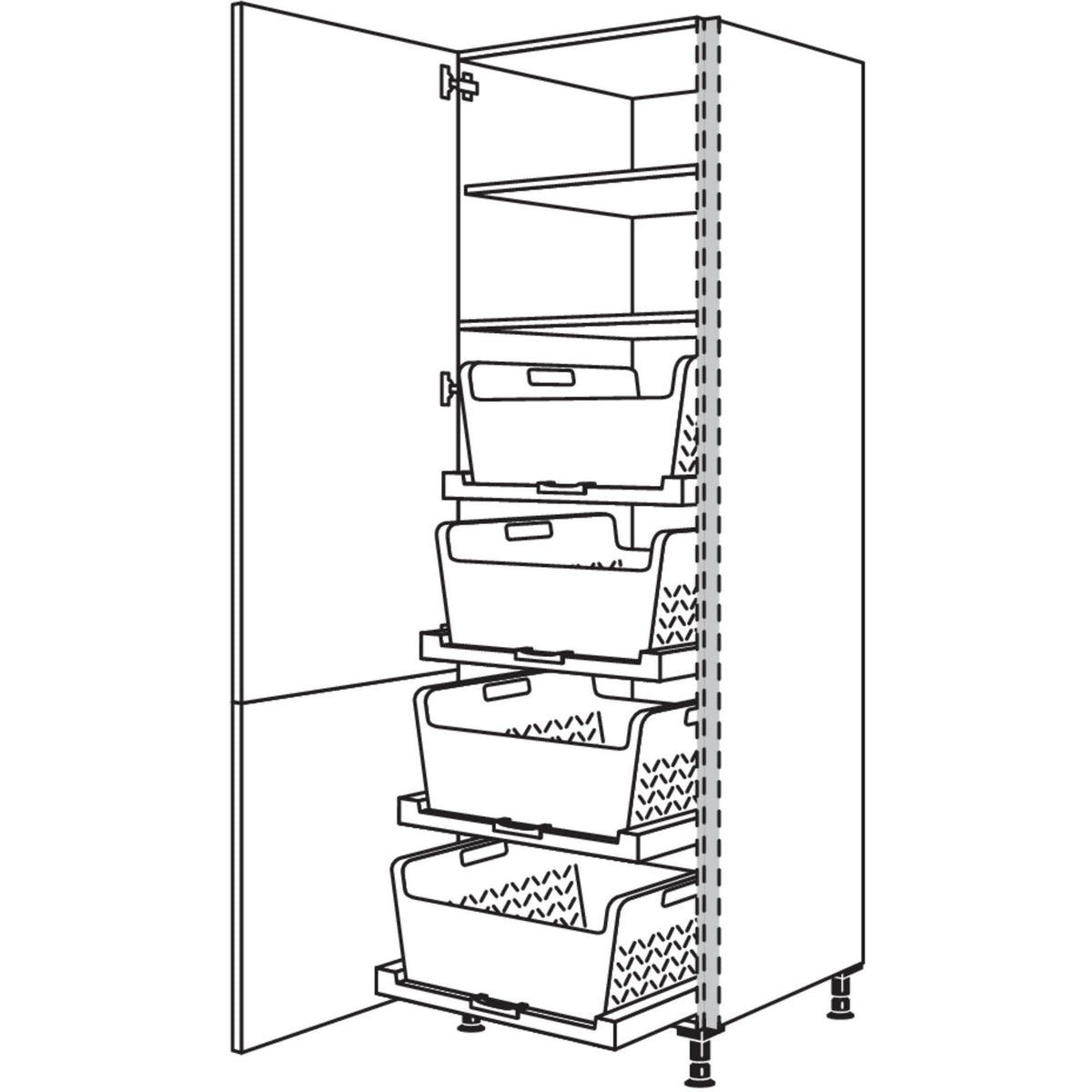 nobilia tall cabinet with laundry basket shelf Laundry-Area