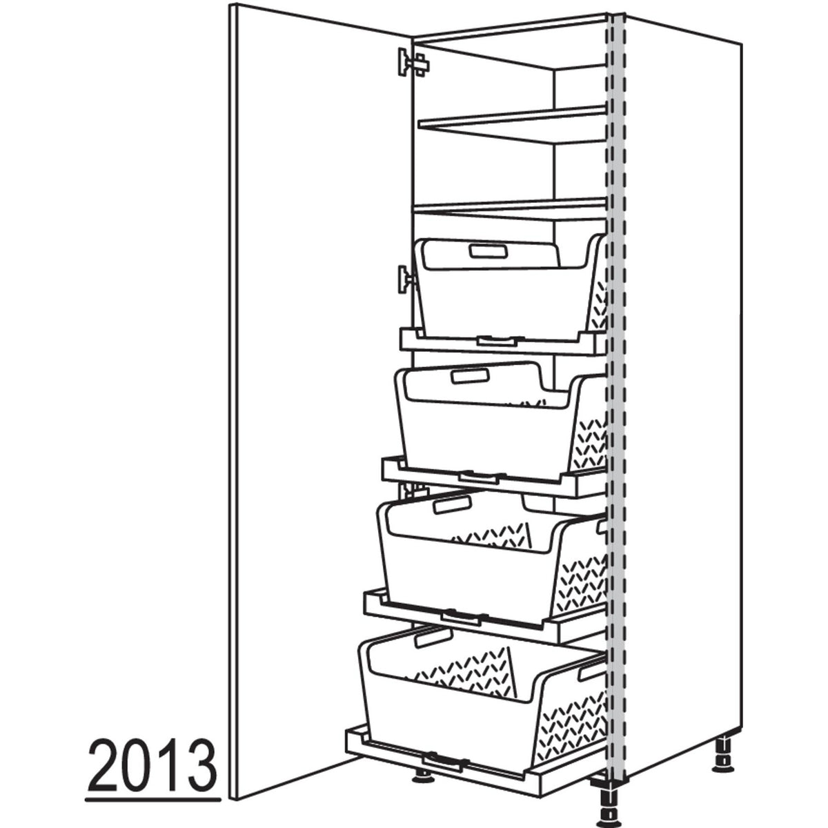 nobilia Hochschrank mit Waeschekorb-Tablar Laundry-Area NHSWTABF60-1 25130