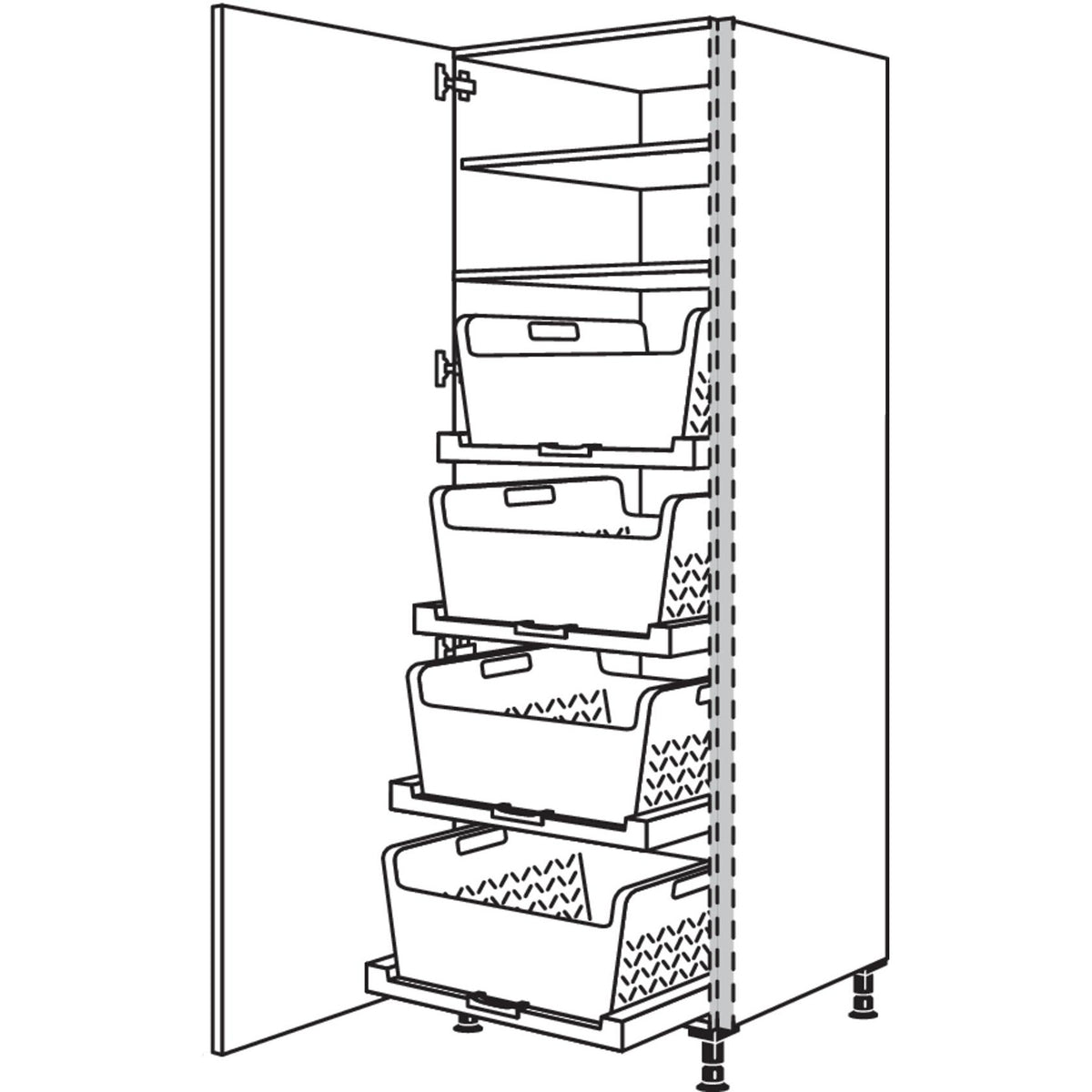 nobilia Hochschrank mit Waeschekorb-Tablar Laundry-Area NHSWTABF60-1 25130