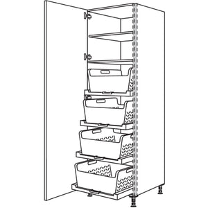 nobilia Hochschrank mit Waeschekorb-Tablar Laundry-Area NHSWTABF60-3 53150
